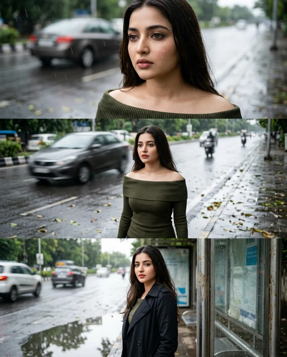 Cinematic Rainy Road Collage