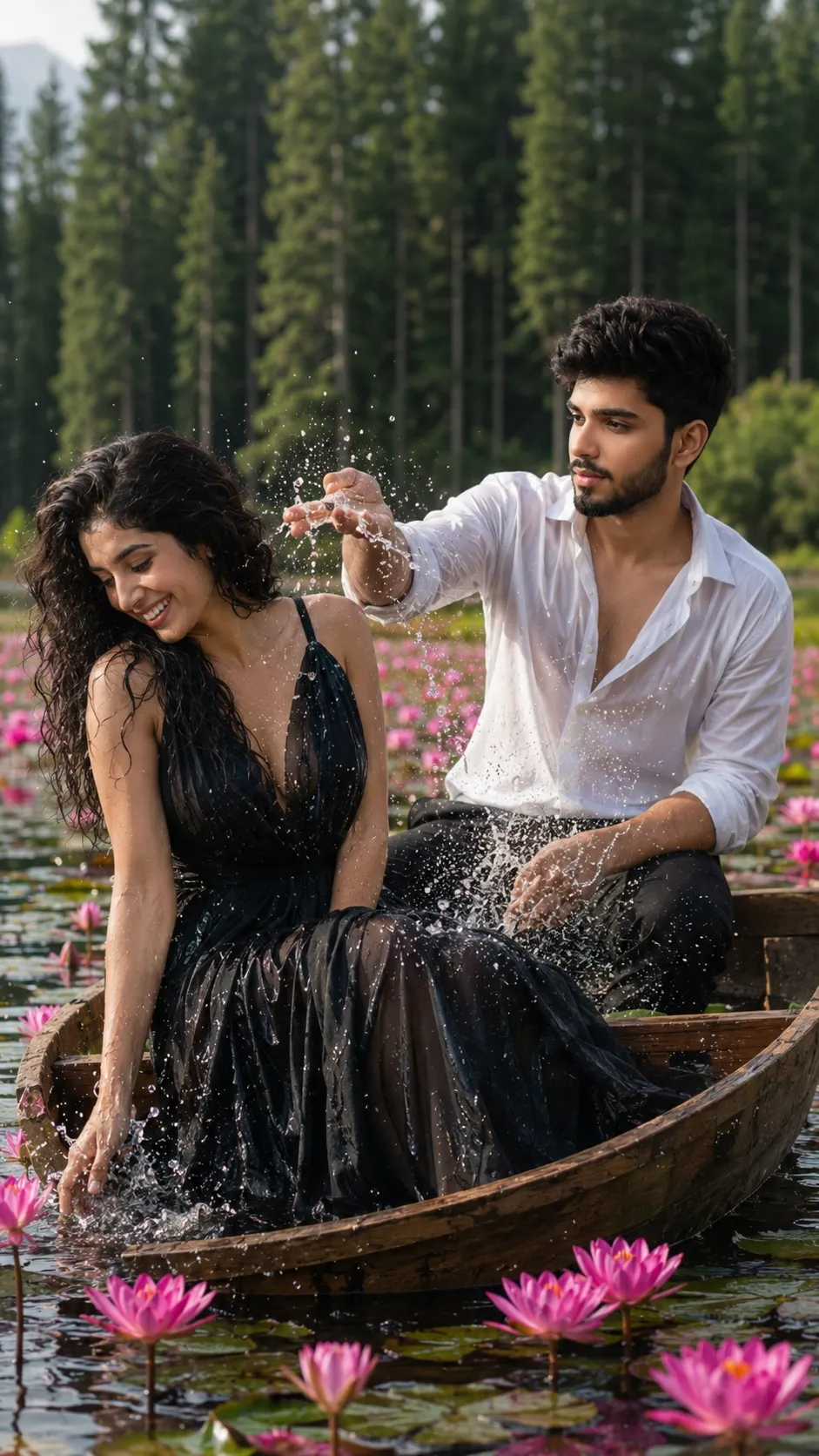 Couple in rowboat photo