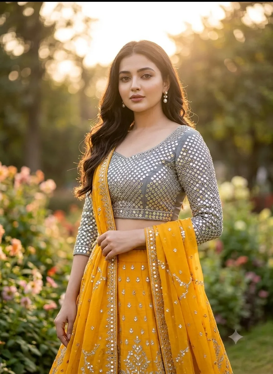 Elegant lehenga choli portrait