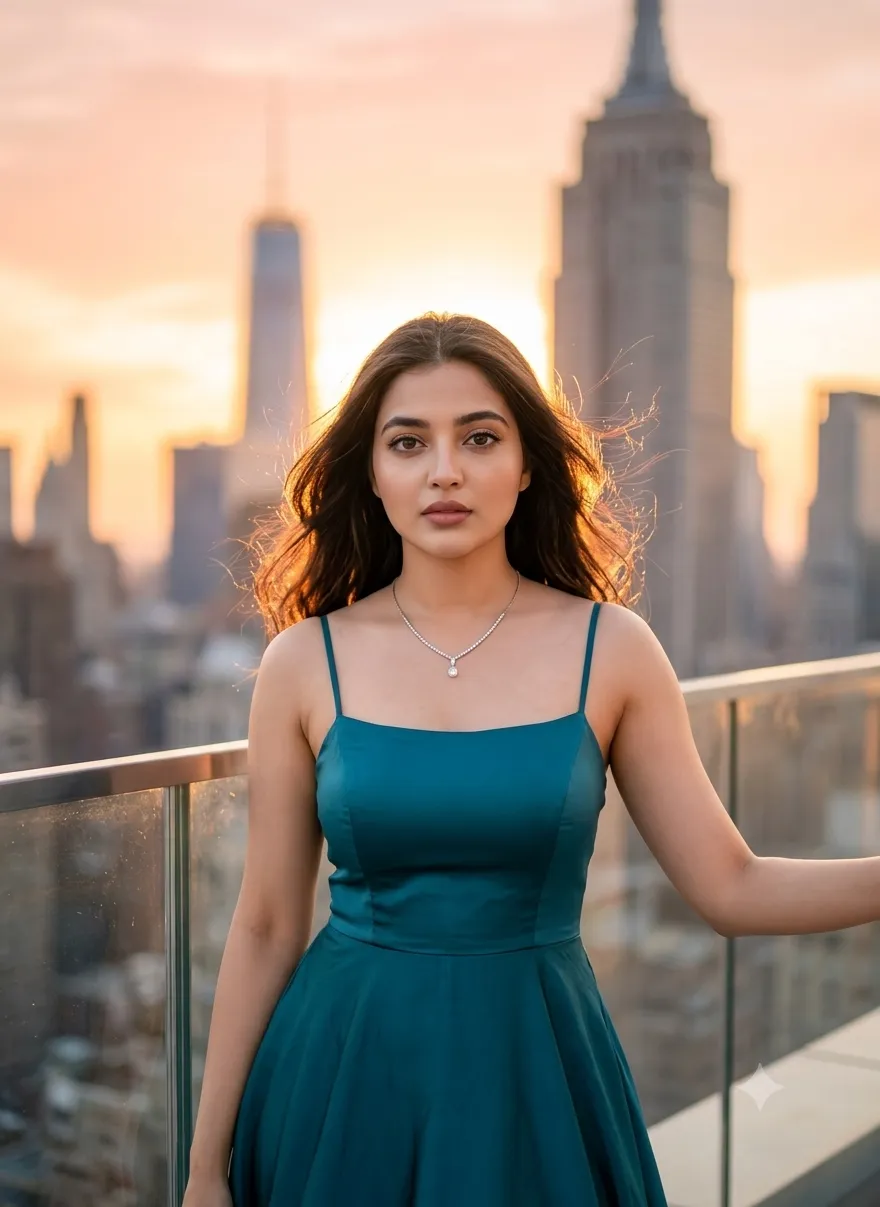 Elegant Woman at Golden Hour