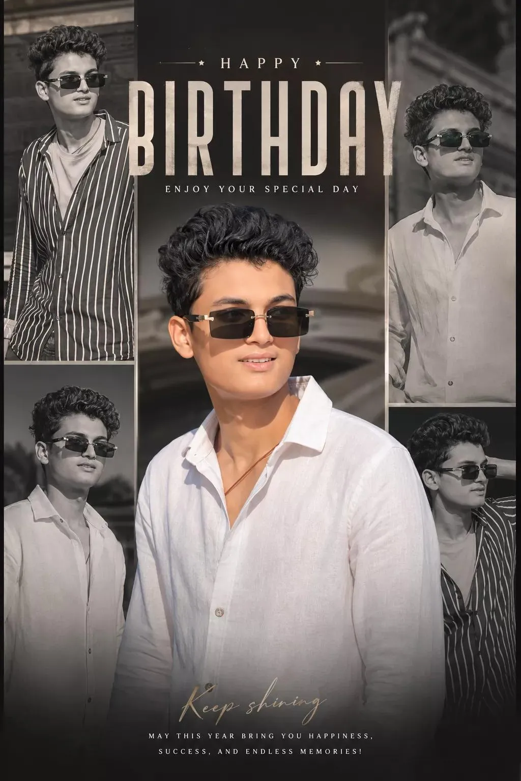 Stylish South Asian Birthday Poster