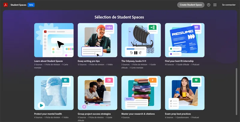 Adobe Acrobat Student Spaces