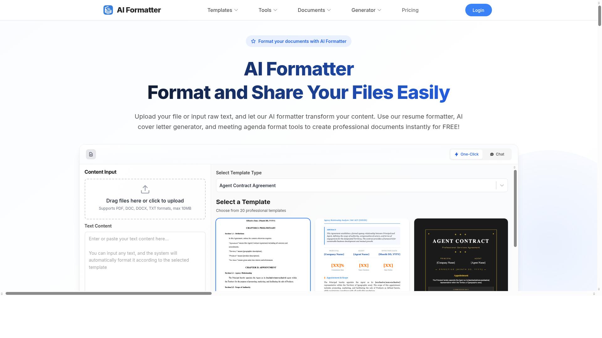 AI Formatter product screenshot