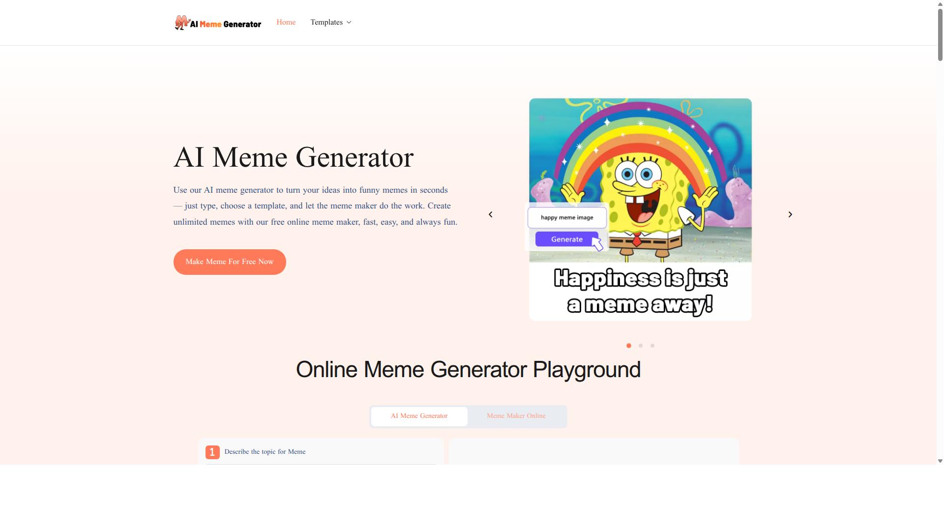 AI Meme Generator product screenshot