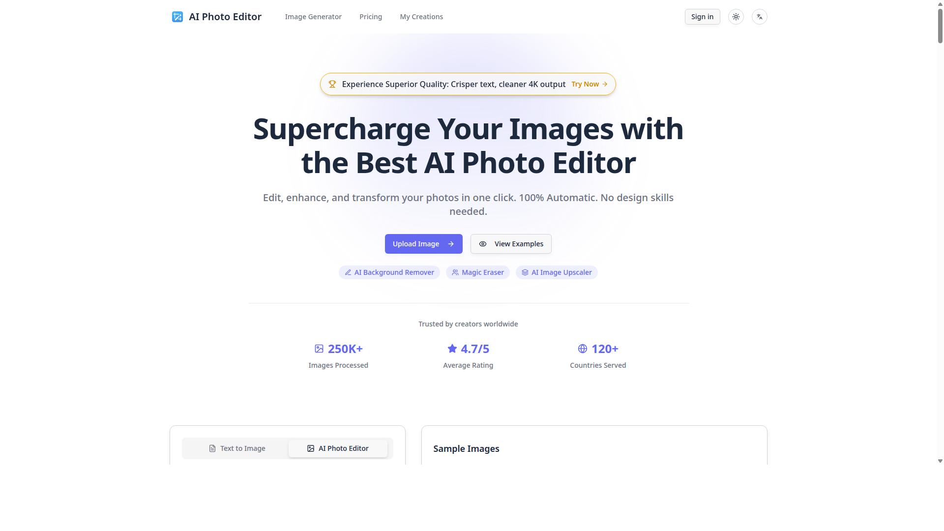 AI Photo Editor product screenshot