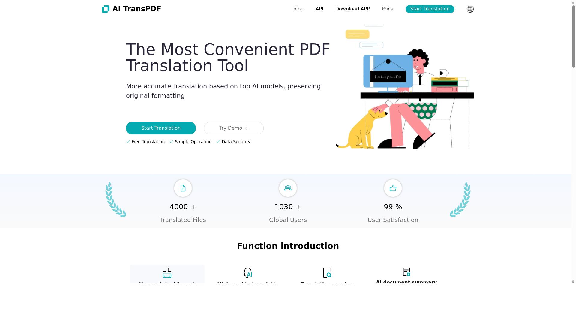 AI TransPDF product screenshot