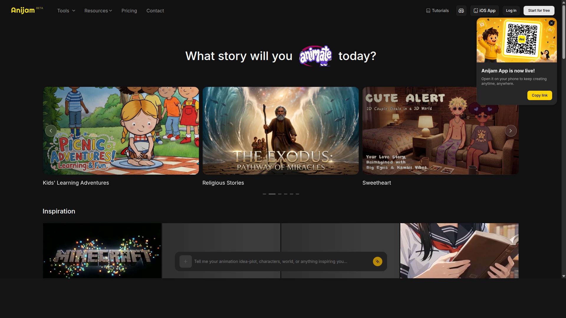 Anijam AI product screenshot