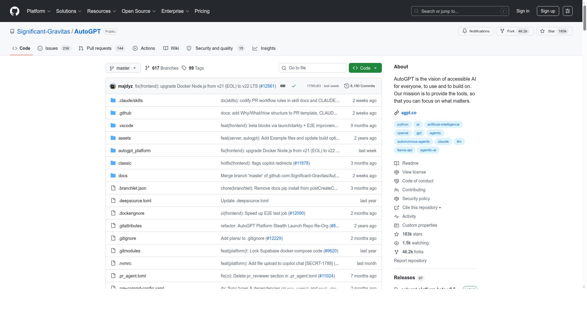 Auto-GPT product screenshot