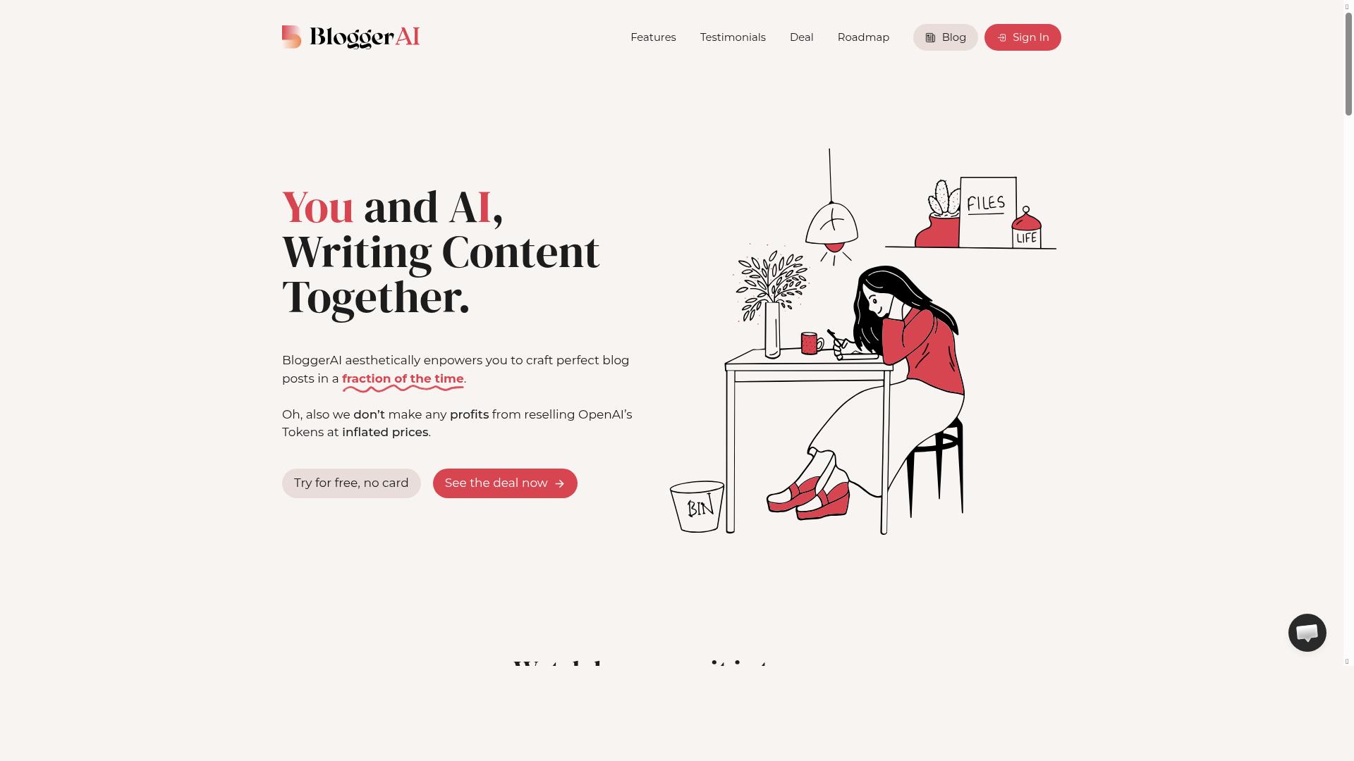 Blogger AI product screenshot
