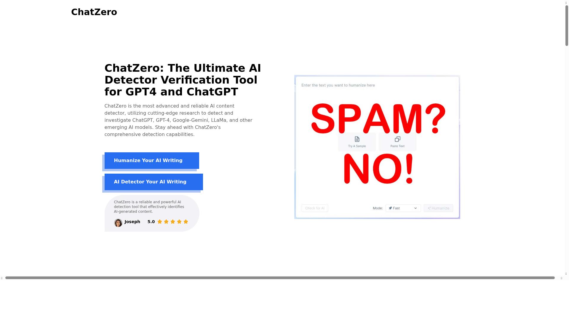 Chat Zero product screenshot