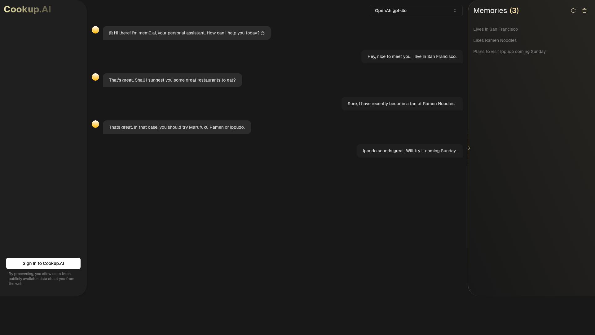Cookup.ai product screenshot