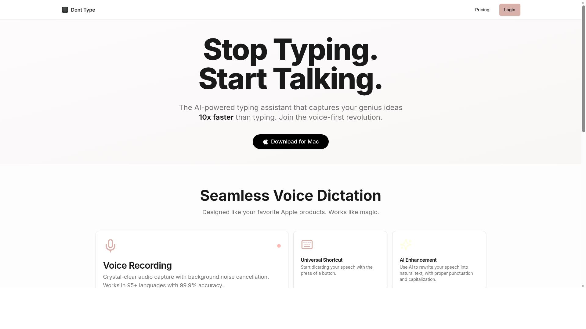 Dont Type product screenshot
