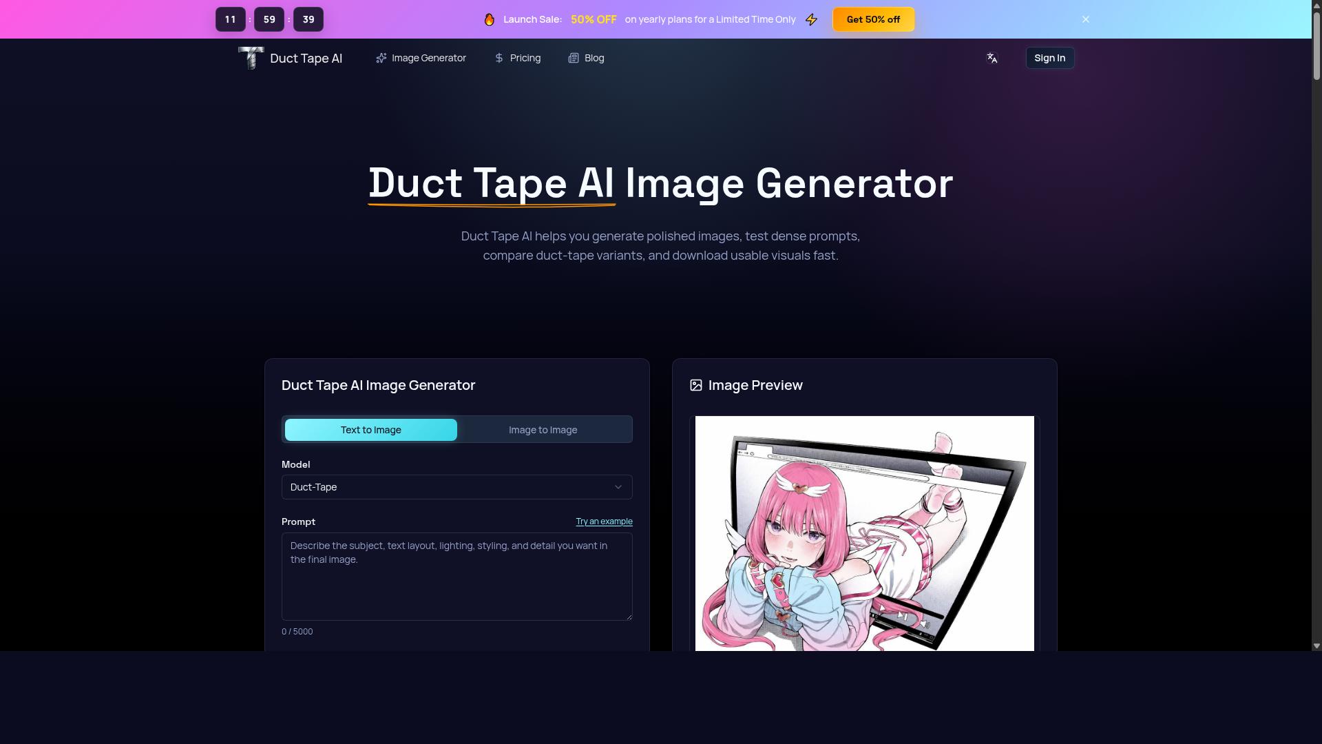 Duct Tape AI product screenshot