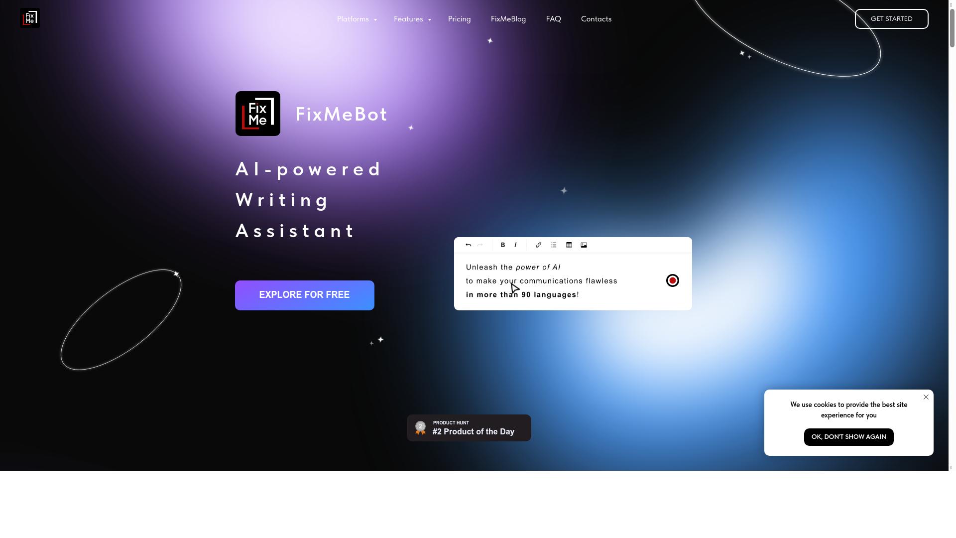 FixMeBot product screenshot