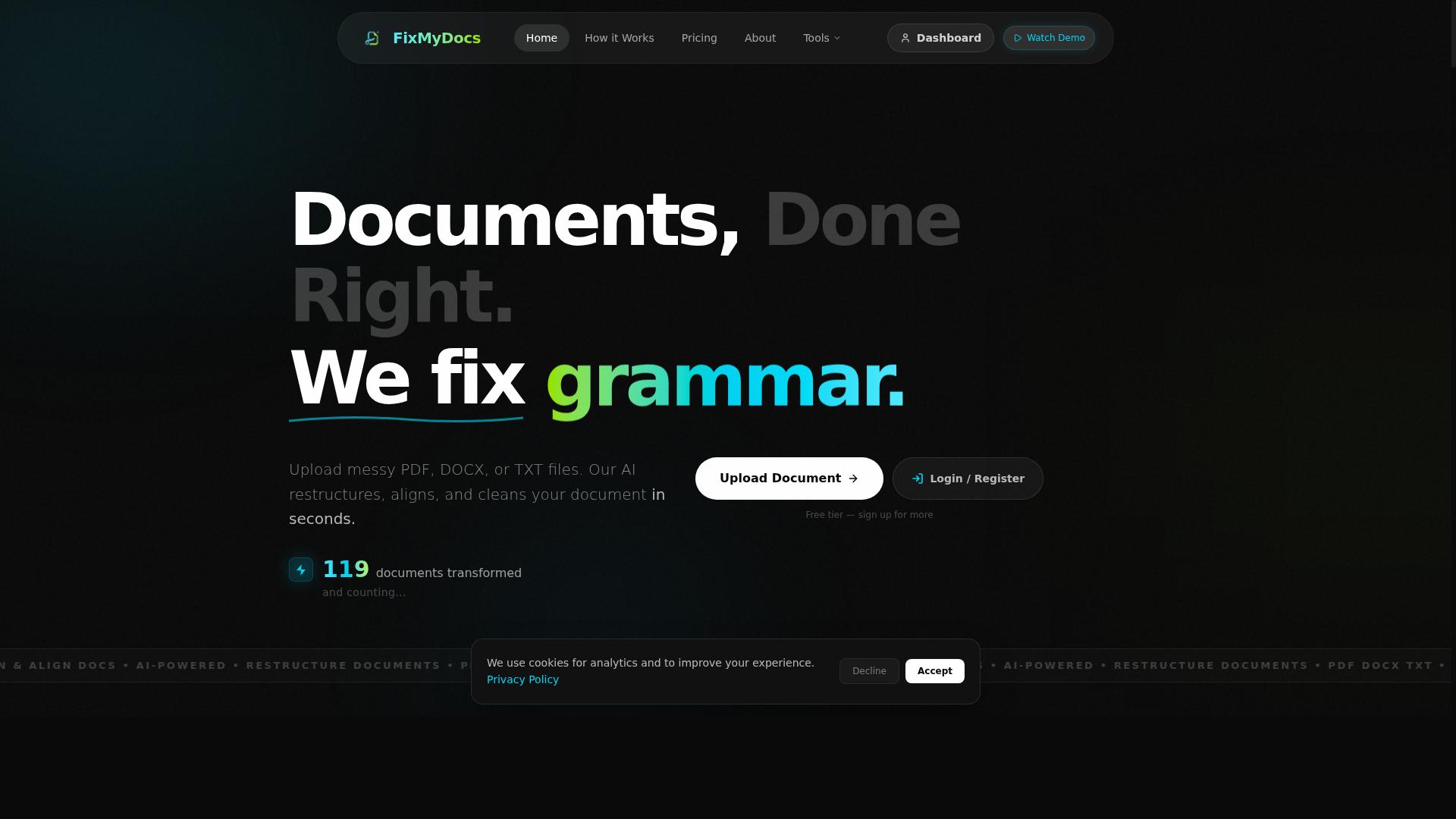 FixMyDocs product screenshot