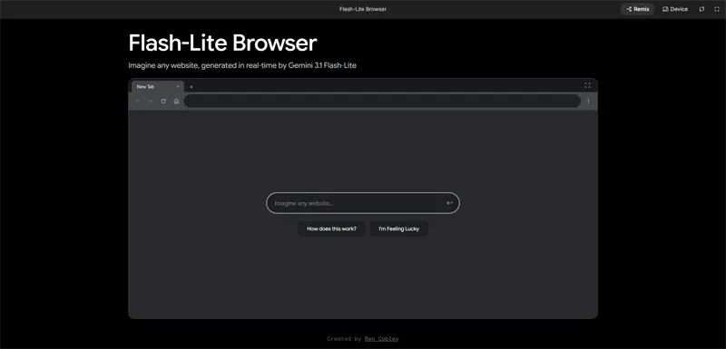 Gemini 3.1 Flash-Lite Browser
