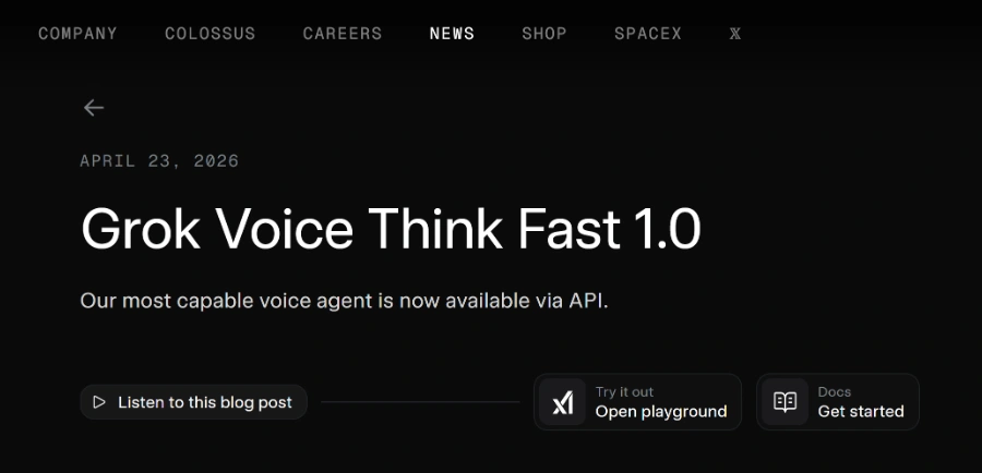 Grok Voice Think Fast 1.0