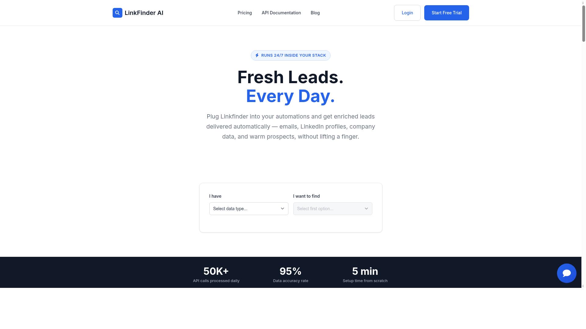 linkfinder ai. product screenshot