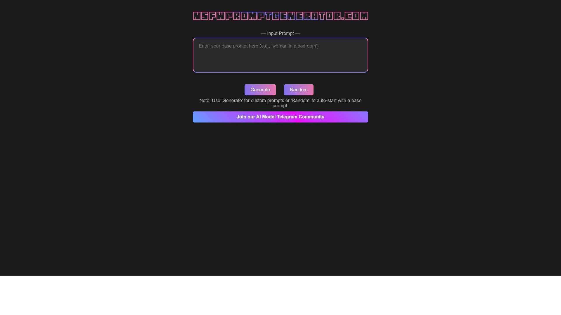 NSFW Image Prompt Generator product screenshot