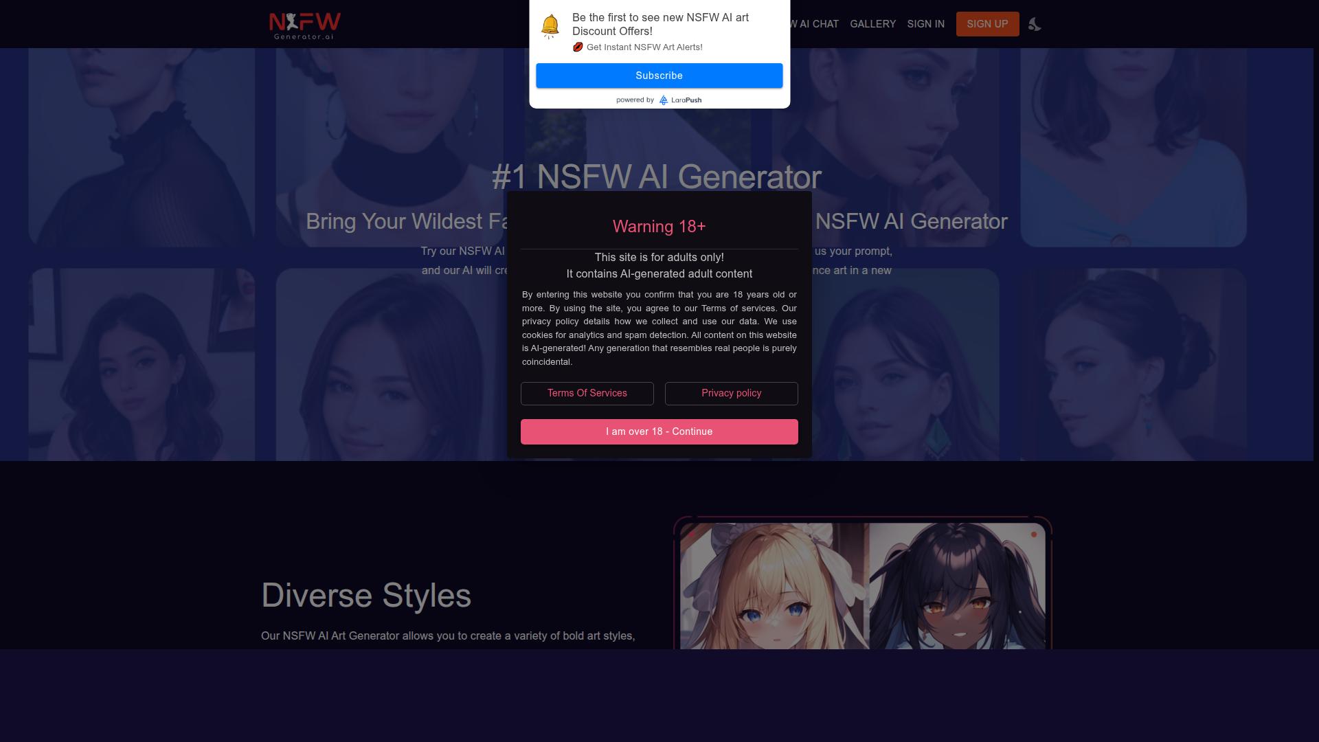 Nsfwartgenerator AI product screenshot