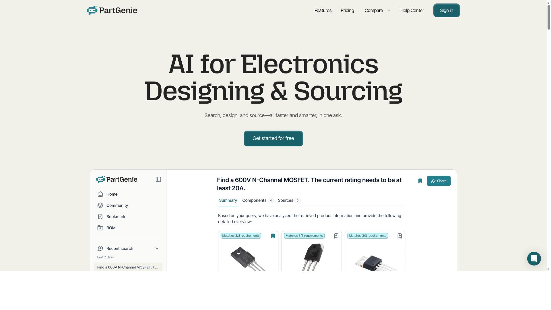 PartGenie product screenshot