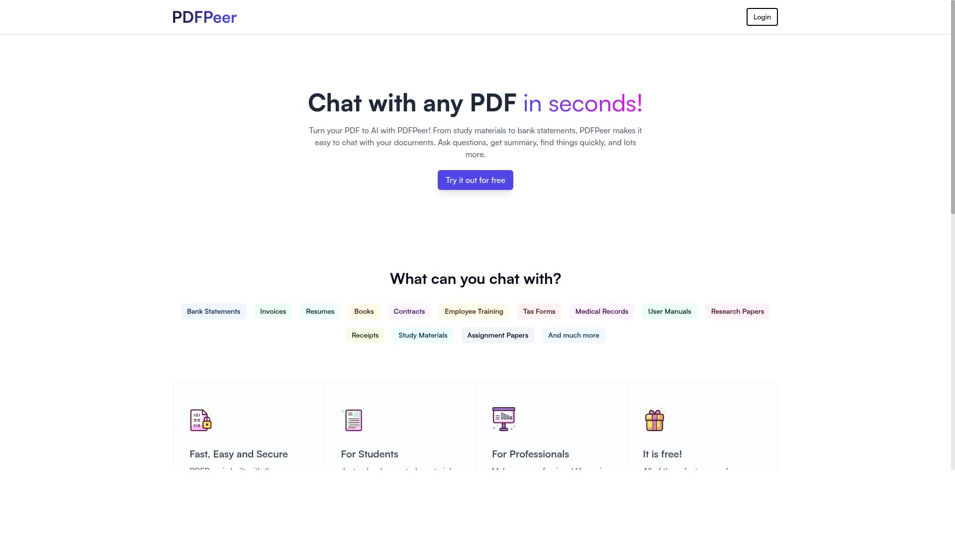 PDFPeer product screenshot