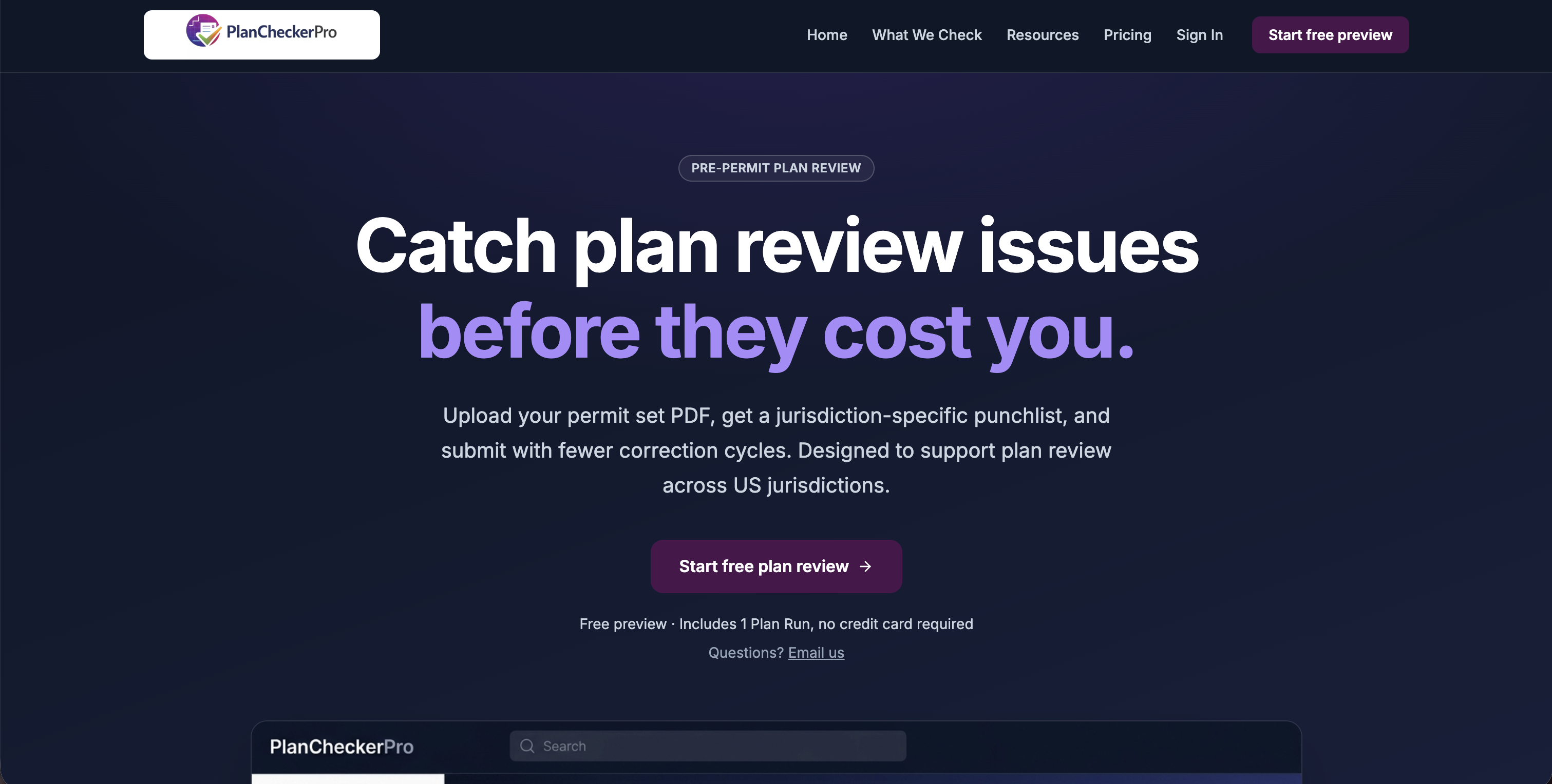 PlanCheckerPro product screenshot