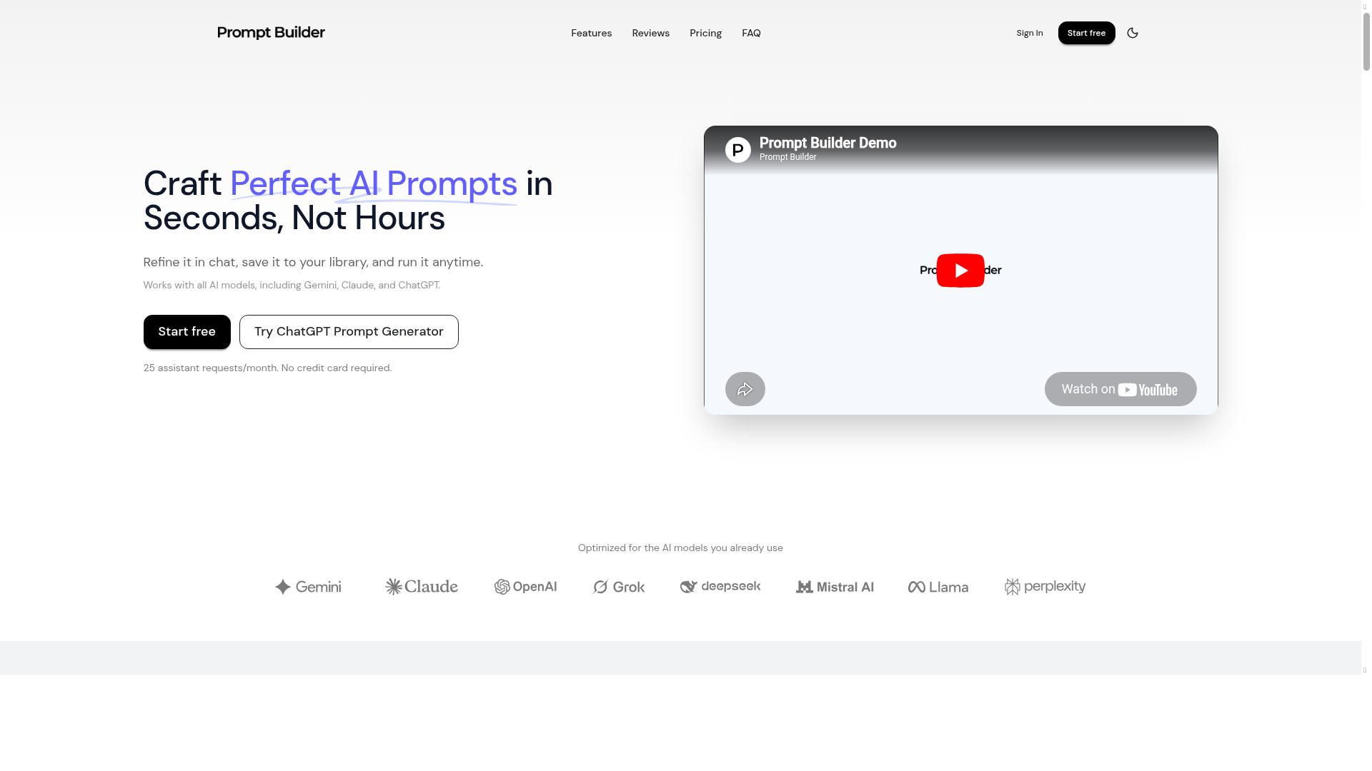 Prompt Builder product screenshot
