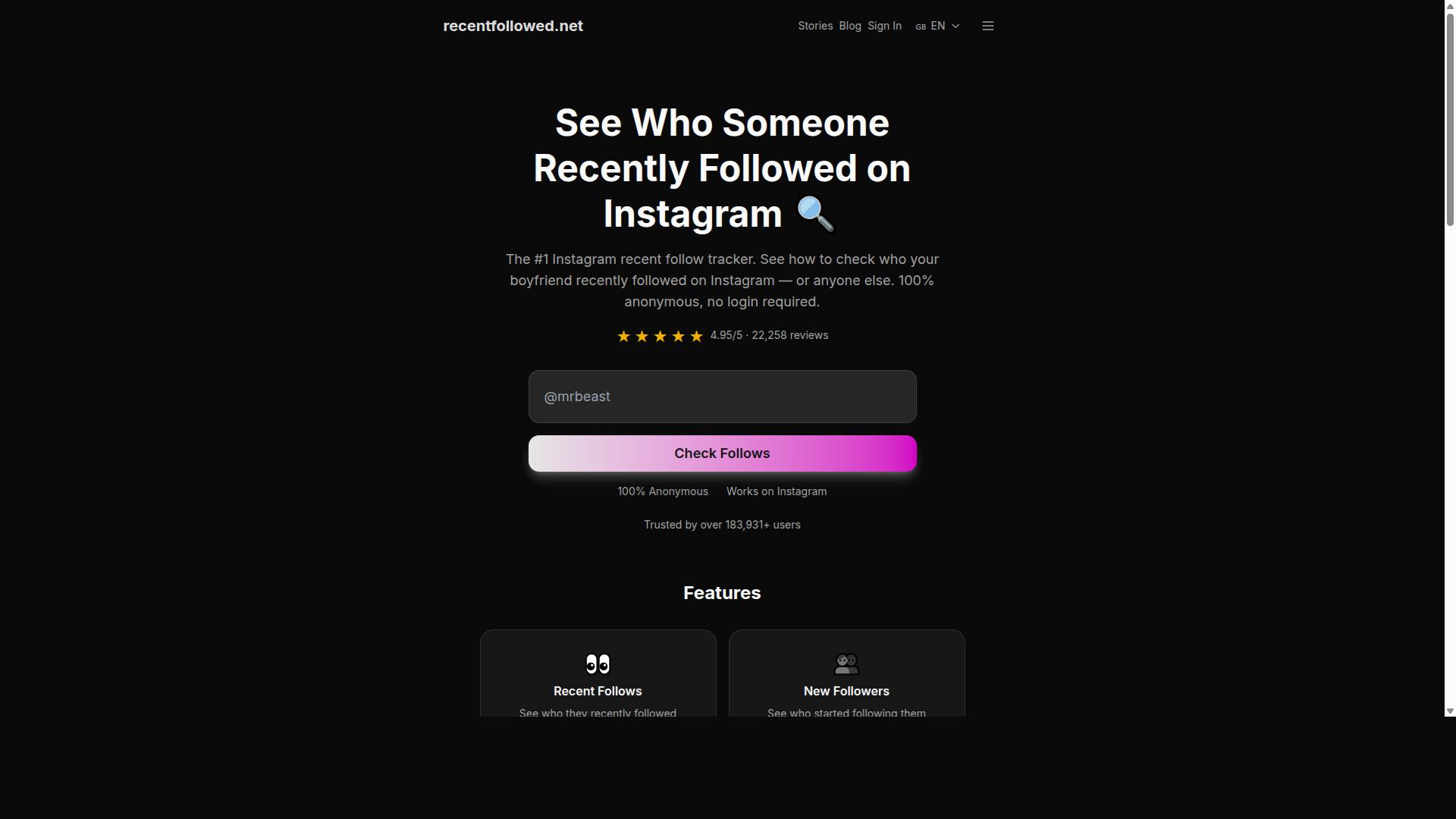 RecentFollowed product screenshot