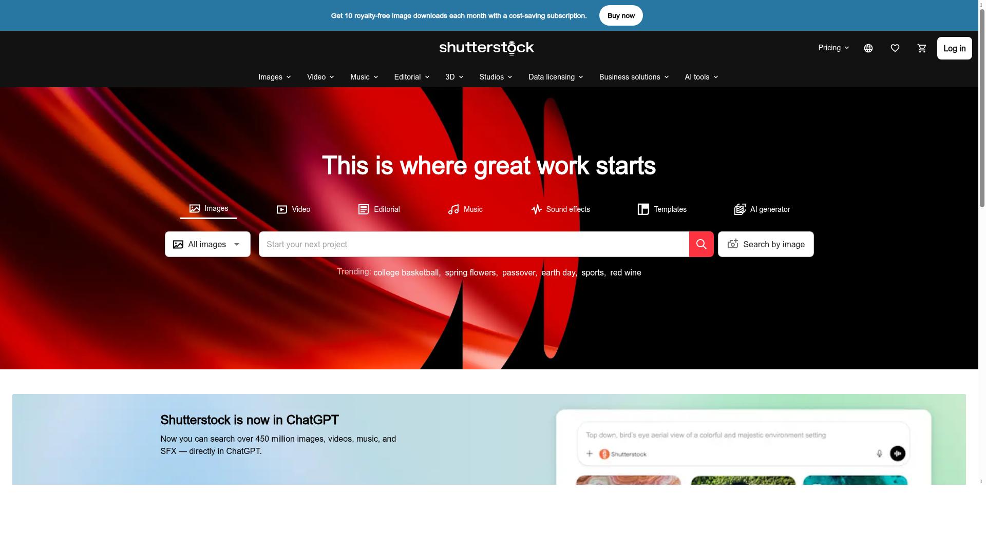 Shutterstock AI Image Generator product screenshot