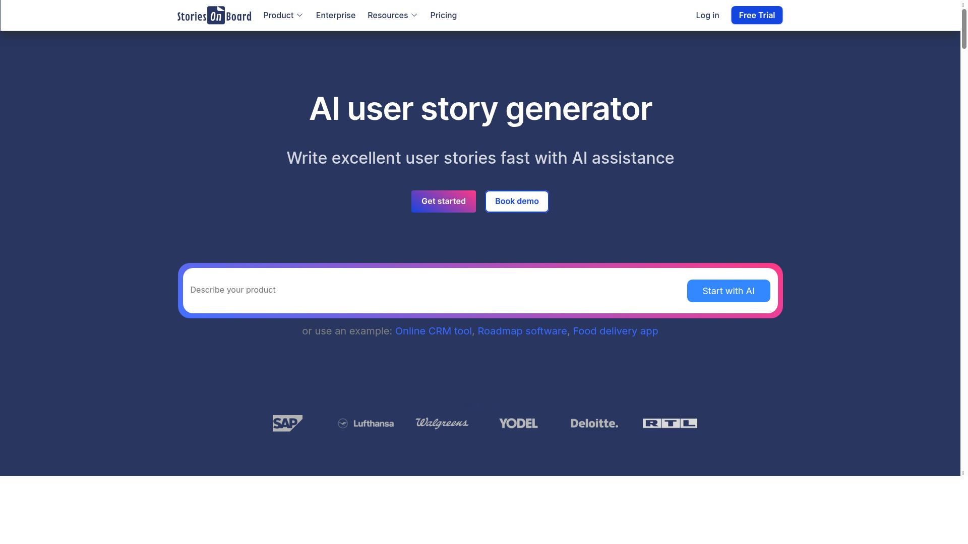StoriesOnBoard AI product screenshot