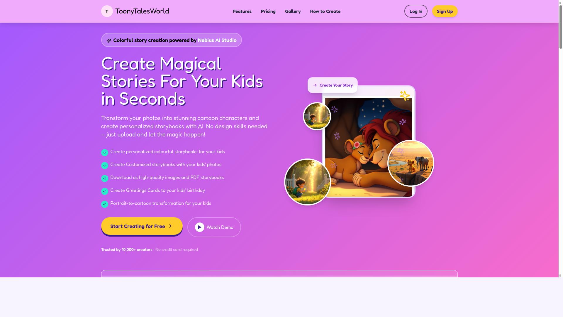 ToonyTalesWorld product screenshot