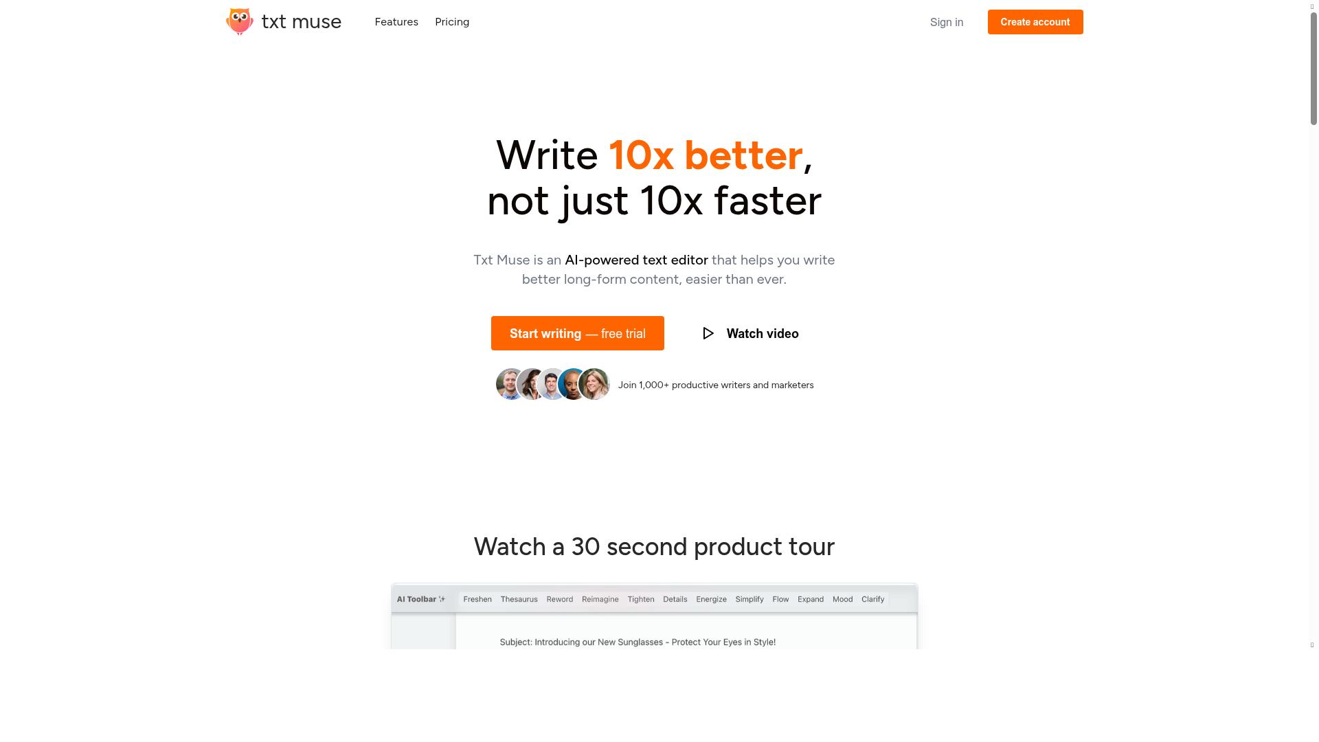Txt Muse product screenshot