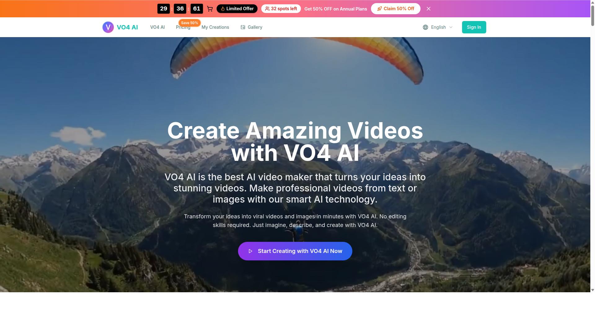 VO4 AI product screenshot