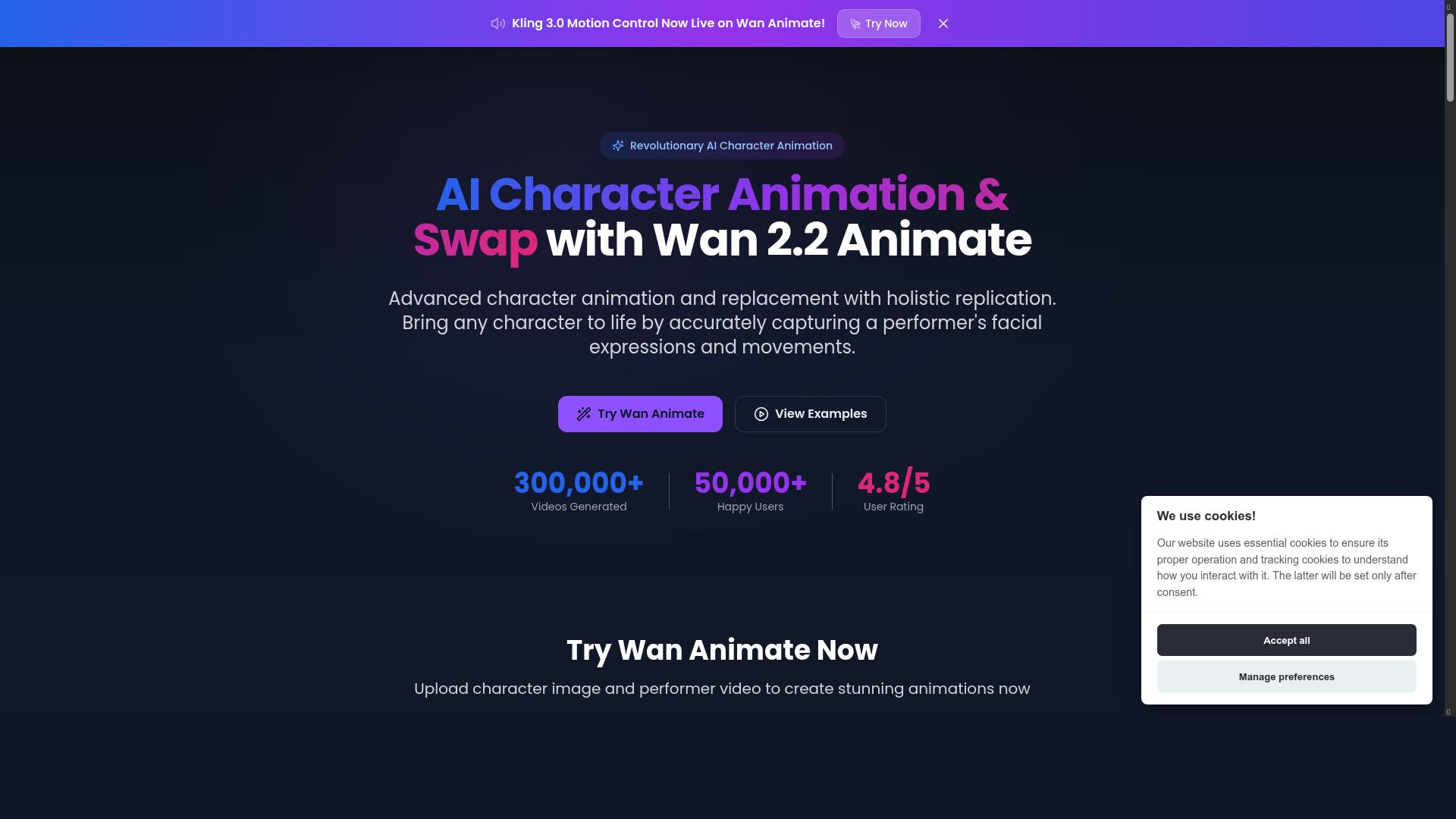 Wan Animate product screenshot