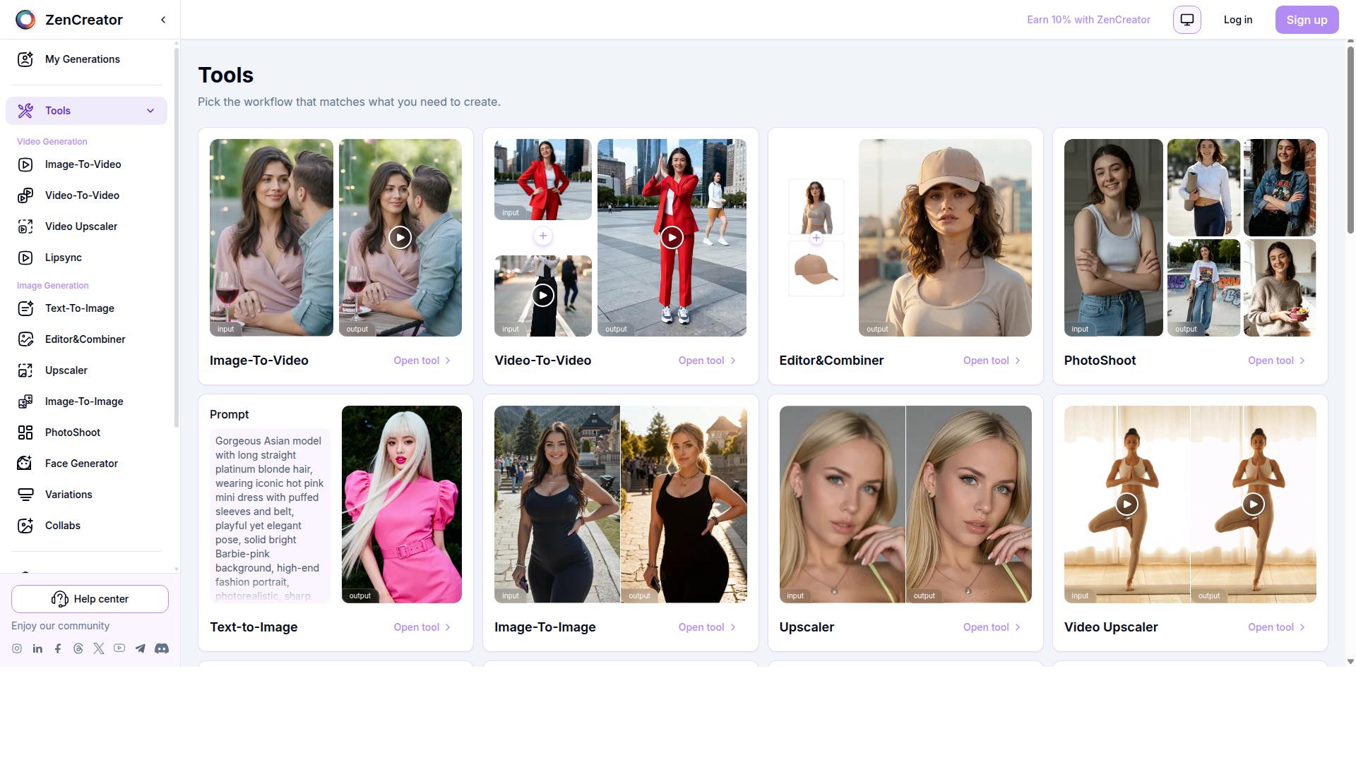 ZenCreator product screenshot